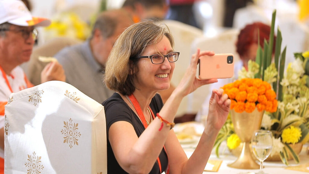 Guest at Dancing Peacock event